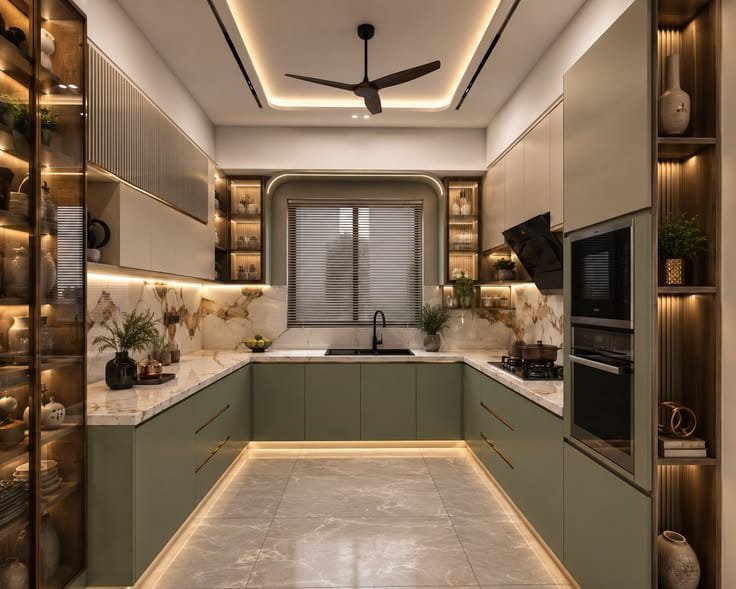 U shape kitchen